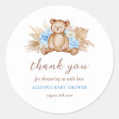 Teddy Bear Pampas Grass Baby Hartelijk dank Ronde Sticker (Voorkant)