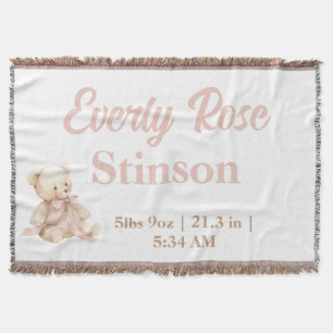 Teddy Bear Pastel Champagne Goud Baby Meisje Deken
