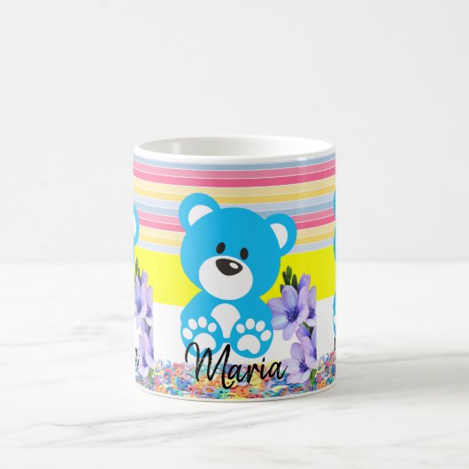 Teddy Bear Pastel Stripe Mok (Center)