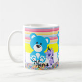 Teddy Bear Pastel Stripe Mok (Links)