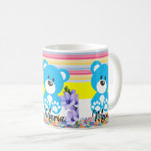Teddy Bear Pastel Stripe Mug (Devant droit)
