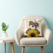 Teddy Bear Pastel Stripe Sierkussen (Stoel)