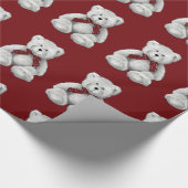 Teddy Bear Pattern, Pencil Drawing, Beer Cadeaupapier (Hoek)