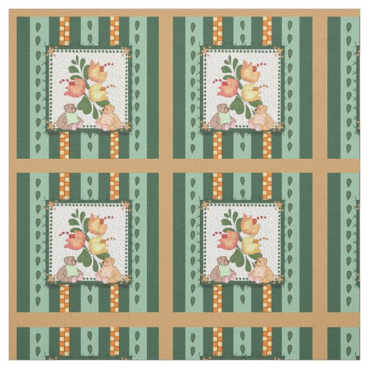 Teddy Bear Pattern Stof (Swatch)