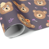 Teddy Bear Pattern Wrapping Paper Cadeaupapier (Rol Hoek)