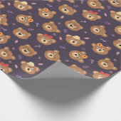 Teddy Bear Pattern Wrapping Paper Cadeaupapier (Hoek)