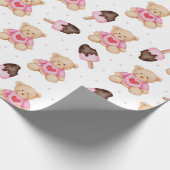 Teddy Bear Pattern Wrapping Paper Cadeaupapier (Hoek)