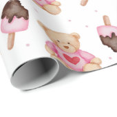 Teddy Bear Pattern Wrapping Paper Cadeaupapier (Rol Hoek)