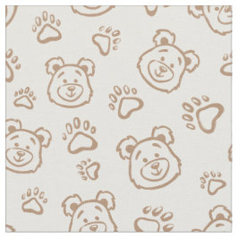 Teddy Bear Paws Boho Boy Baby Kids Neutral Beige Stof