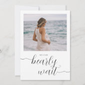 Teddy Bear & Photo Baby Boy Baby shower Invitation (Dos)