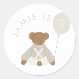 Teddy Bear Picknick Baby Verjaardag Ronde Sticker