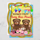 Teddy Bear picknick Kinder partij Kaart (Voorkant / Achterkant)