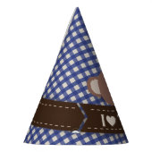 Teddy Bear Picnic Birthday - Blue Gingham Feesthoedjes (Links)