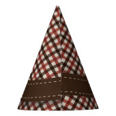 Teddy Bear Picnic Birthday - Brown en Red Gingham Feesthoedjes (Achterkant)
