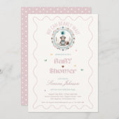 Teddy Bear Picnic Boho Baby shower Thema Meisjes Kaart (Voorkant / Achterkant)