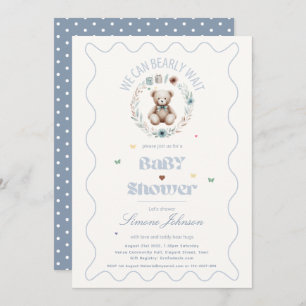 Teddy Bear Picnic Boho Baby shower Theme Boys Kaart