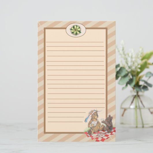 Teddy Bear Picnic Briefpapier (Staand voorkant)