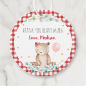 Teddy Bear Picnic Floral Birthday Bedankjes Labels (Voorkant)