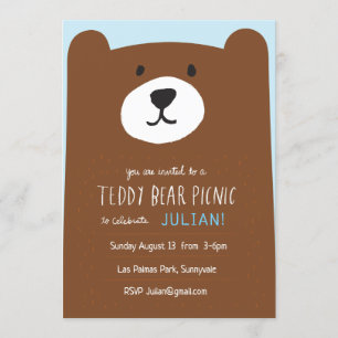 Teddy Bear Picnic Kids verjaardagsfeestje uitnodig Kaart