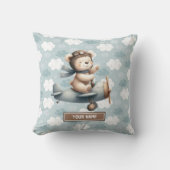 Teddy Bear Pilot Personnalisé Baby Boy Coussin (Recto)