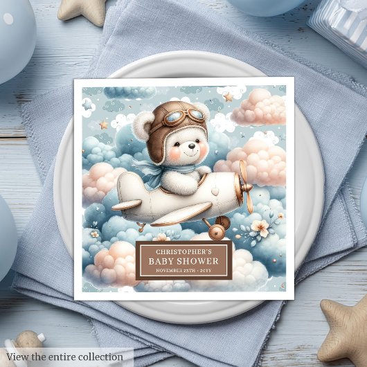 Teddy Bear Pilot servetten Baby shower tafel decor
