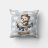 Teddy Bear Pilote Coussin Baby Boy Nursery (Recto)