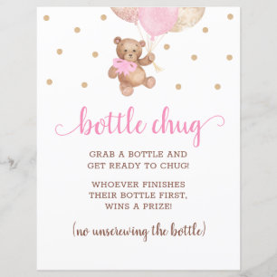 Teddy Bear Pink and Gold Bottle Chug Game