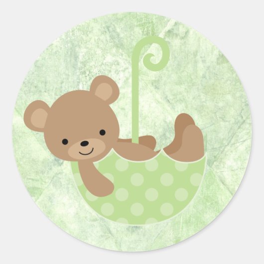 Teddy Bear Pink Baby shower Stickers (Voorkant)