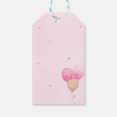 Teddy Bear Pink Balloons Baby Gift Labels Cadeaulabel (Achterkant)
