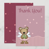 Teddy Bear Pink Fairy Princess Dank u Bedankkaart (Voorkant / Achterkant)