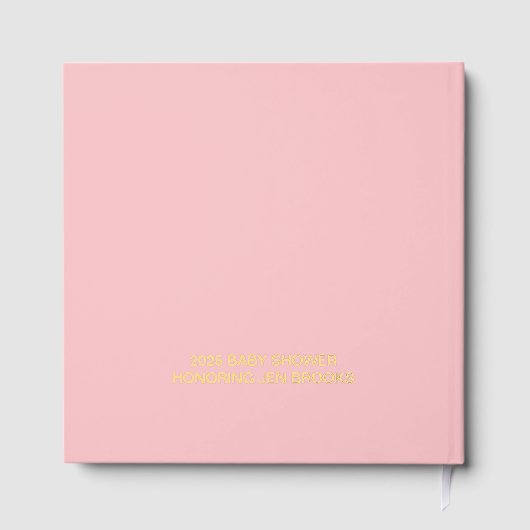 Teddy Bear Pink Hearts Foil Guestbook (Verso)