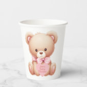 Teddy Bear Pink Papieren Bekers (Voorkant)