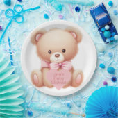 Teddy Bear Pink Papieren Bordje (Feest)