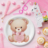 Teddy Bear Pink Papieren Bordje (Feest)