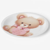 Teddy Bear Pink Papieren Bordje (Gekanteld)