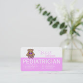 Teddy Bear Pink Pediatrician Carte de rendez-vous (Debout devant)