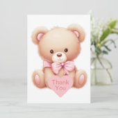 Teddy Bear Pink Photo Collage Carte de remerciemen (Debout devant)
