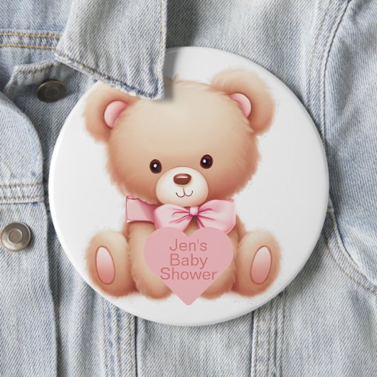 Teddy Bear Pink Ronde Button 6,0 Cm (In situ)