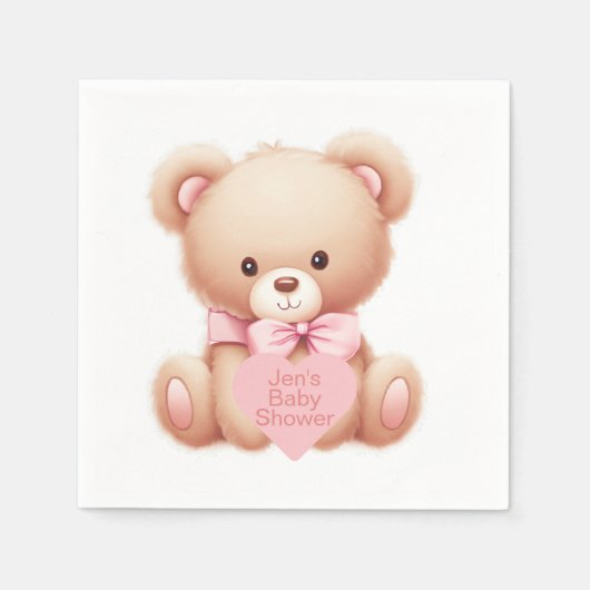 Teddy Bear Pink Servet (Voorkant)