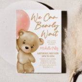 Teddy Bear Pink We kunnen bijna wachten op Baby sh Kaart