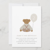 Teddy Bear Pique-nique bébé Invitation d'anniversa (Devant)