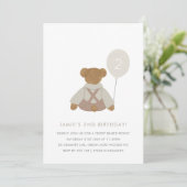 Teddy Bear Pique-nique bébé Invitation d'anniversa (Debout devant)