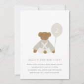 Teddy Bear Pique-nique bébé Invitation d'anniversa (Devant)