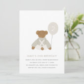 Teddy Bear Pique-nique bébé Invitation d'anniversa (Debout devant)