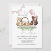 Teddy Bear Pique-nique Invitation conjointe Annive (Devant)