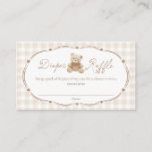 Teddy Bear Plaid Luier Raffle Kaart (Voorkant)