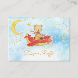 * Teddy Bear Plane Stars Moon Luier Raffle Informatiekaartje