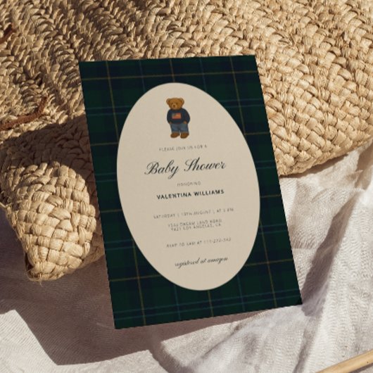 Teddy Bear Polo Baby Shower Invitation