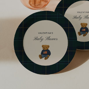 Teddy Bear Polo Baby Shower Papieren Borden - Bordje
