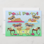Teddy Bear Pool Party-uitnodigingen Kaart (Voorkant)